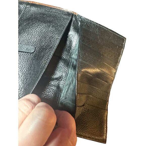 Vintage Bally wallet with multiple card slots black with brown trim Leather rare - Picture 11 of 16